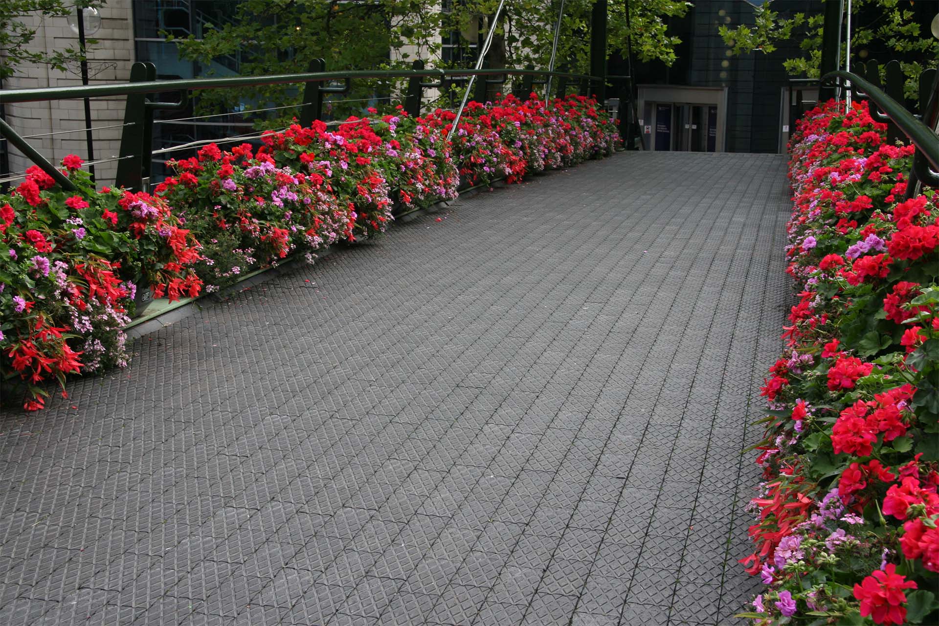 Diamond chequer pavers in Brindley Place Birmingham