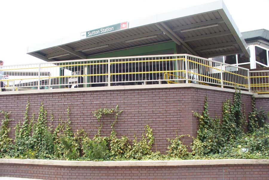 Staffs  Brown Brindle brick slips at Sutton Railway Station