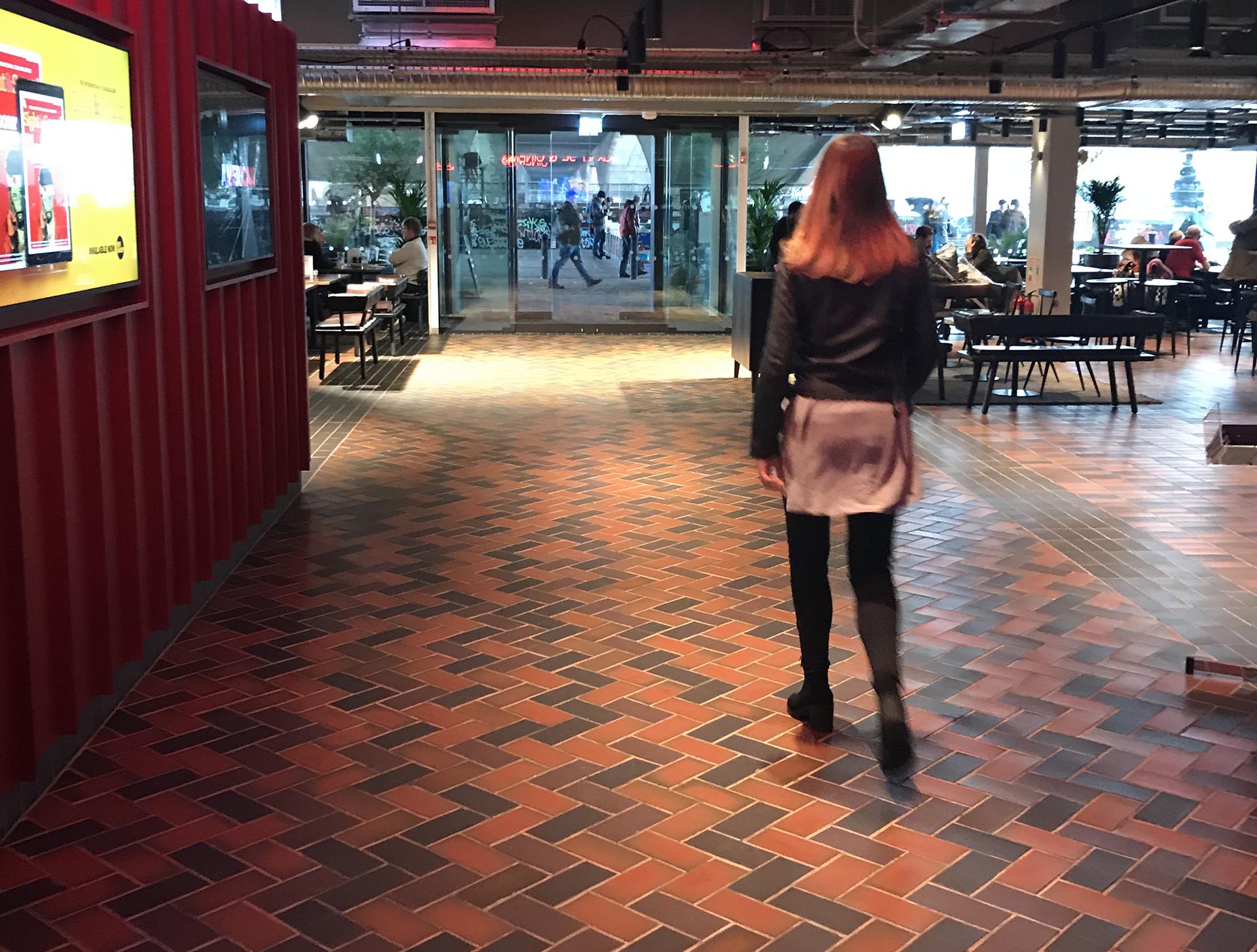 Ketley Quarry tiles in a mixed blend of colours at the BFI in Southbank London