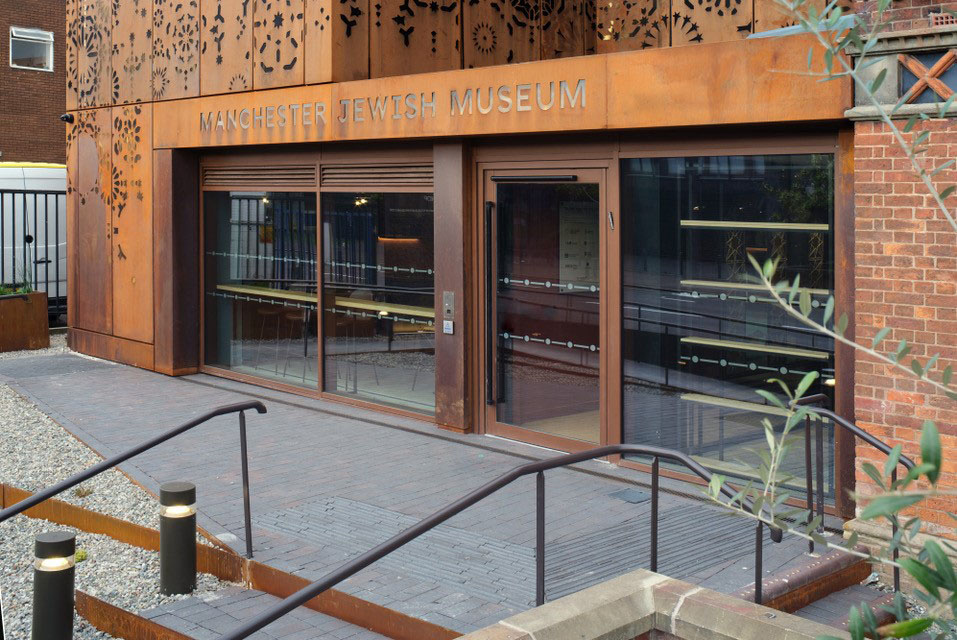 Ketley blue and tactile pavers at Manchester Jewish Museum