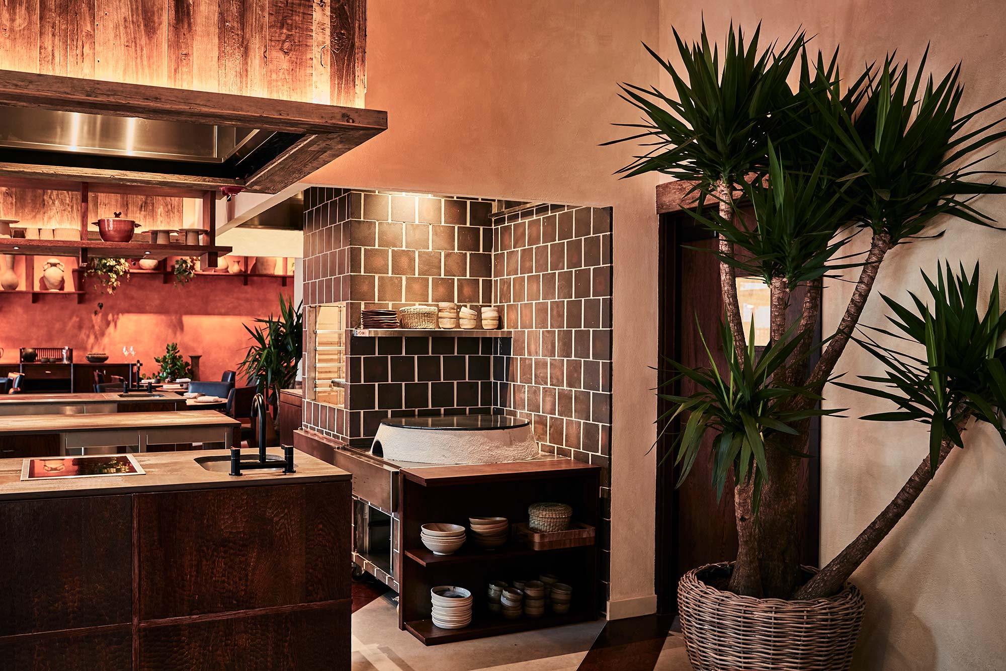 Ketley dark multi quarry tiles at Londons Kol restaurant by A-nrd Studio