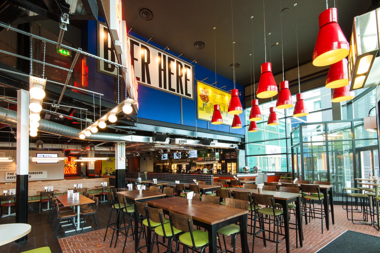 Ketley red quarry tiles at the Draft House in Milton Keynes
