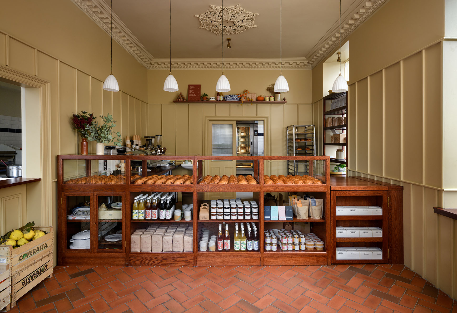 LANNAN Bakery with Ketley light multi quarry tiles by Ossian Architecture Image by ZAC and ZAC