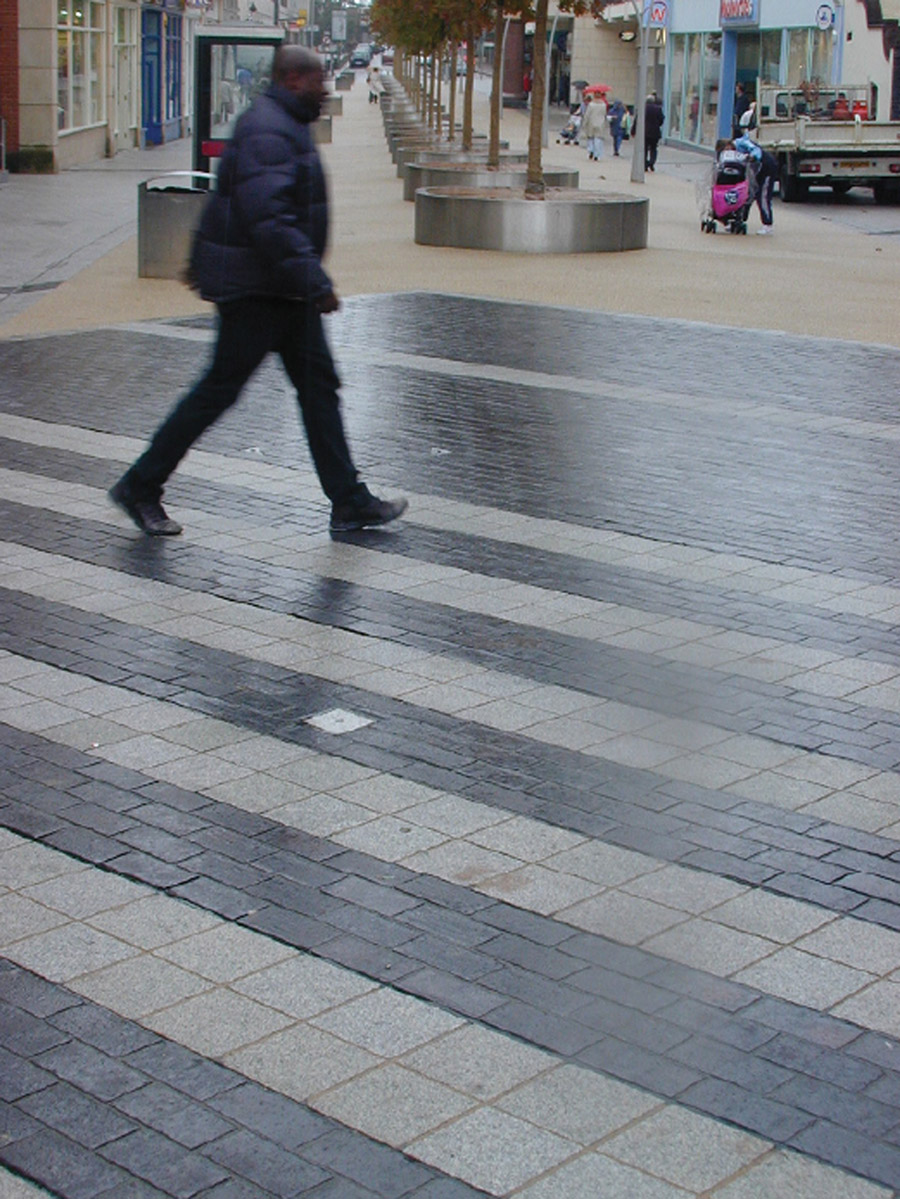 Ketley Staffs Blue pavers transform Redhill Town Centre