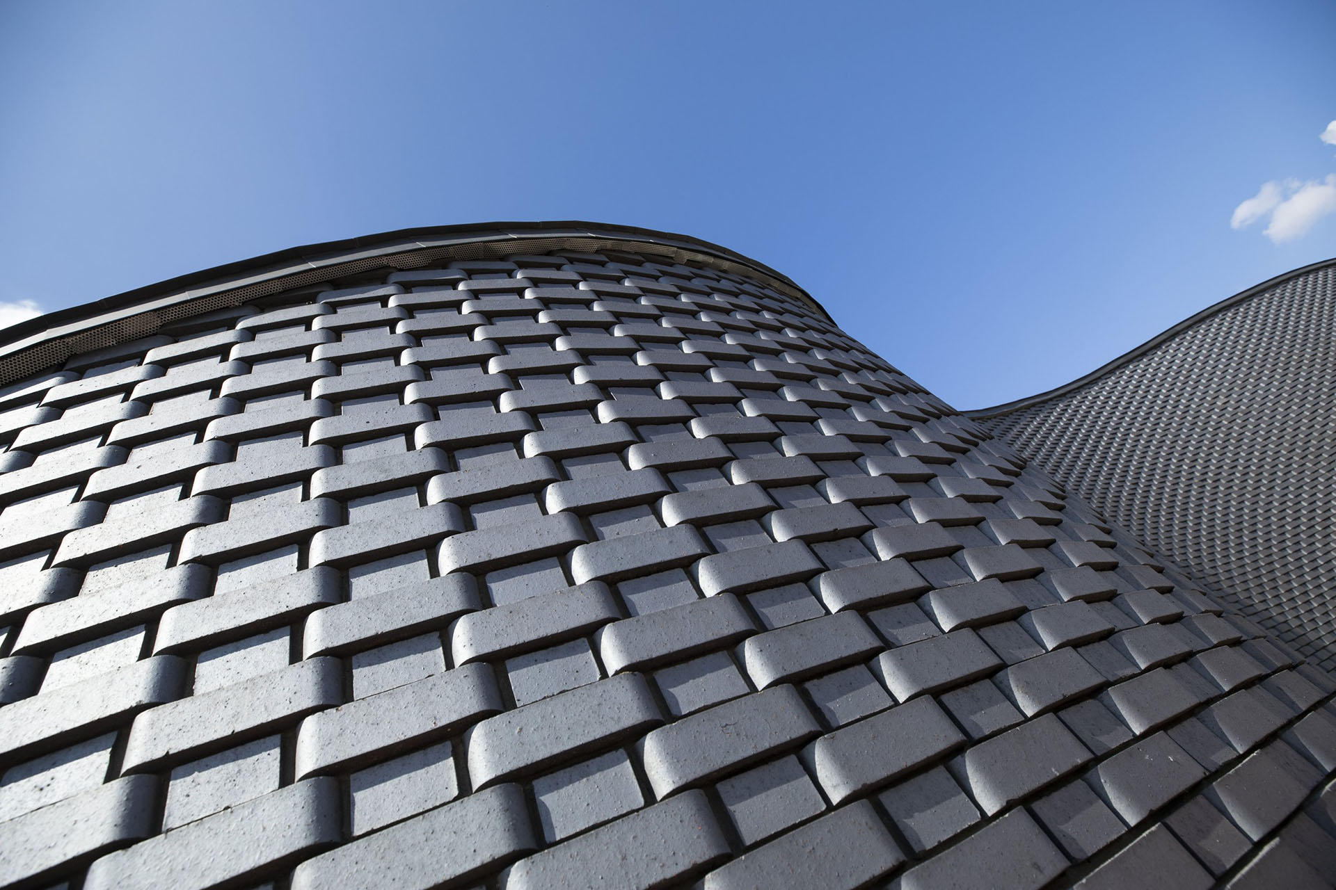 Silvertown Tunnel Portal building at Grenwich with Ketley double bullnose bricks and recessed headers
