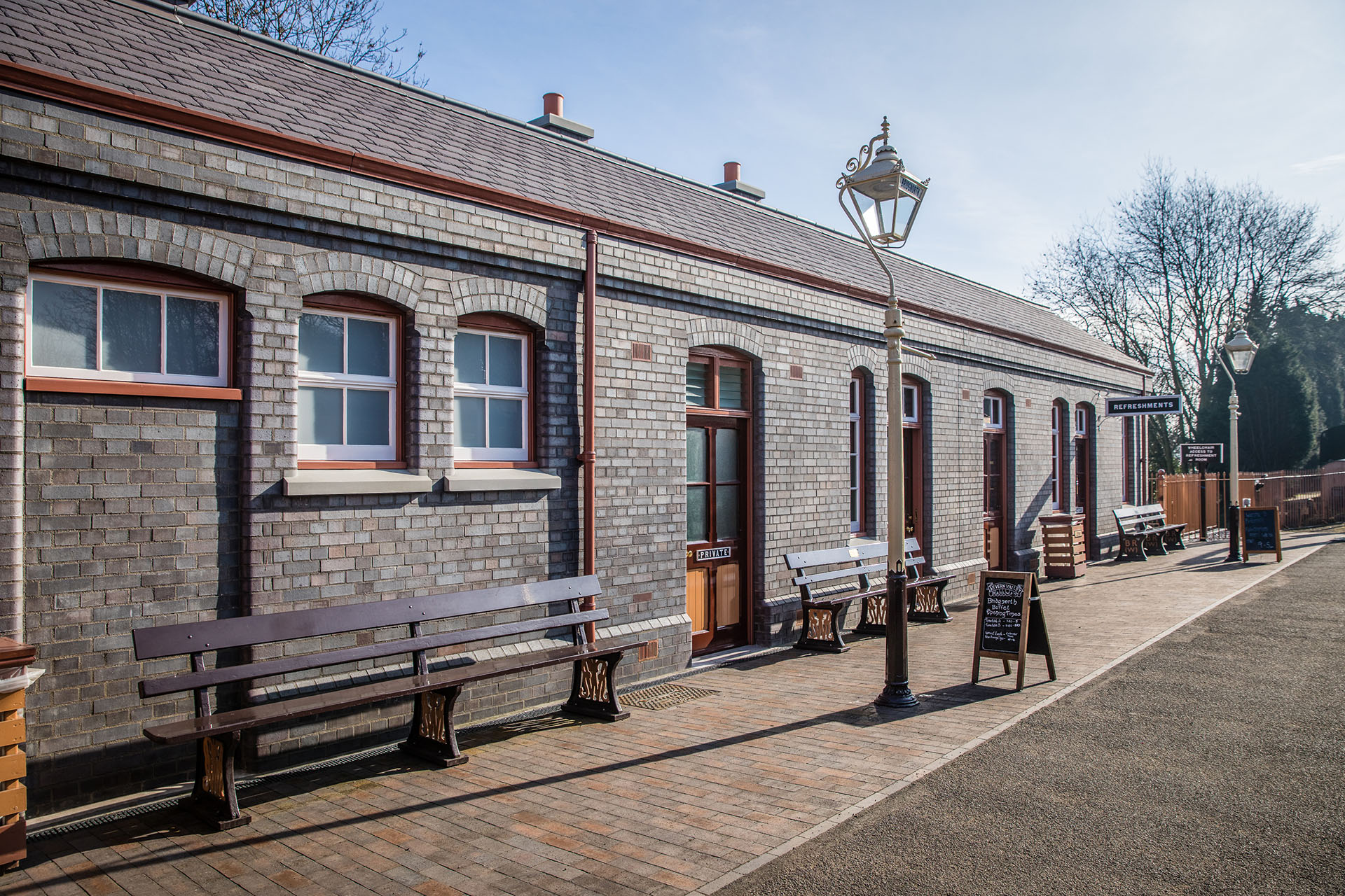 Staffordshire blue multi bricks and specials at Bridgnorth Station