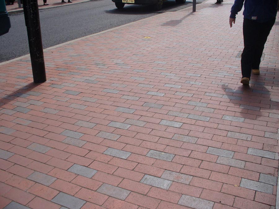 Staffordshire red pavers inTonbridge with staffs brown brindle and staffs blue mixed in