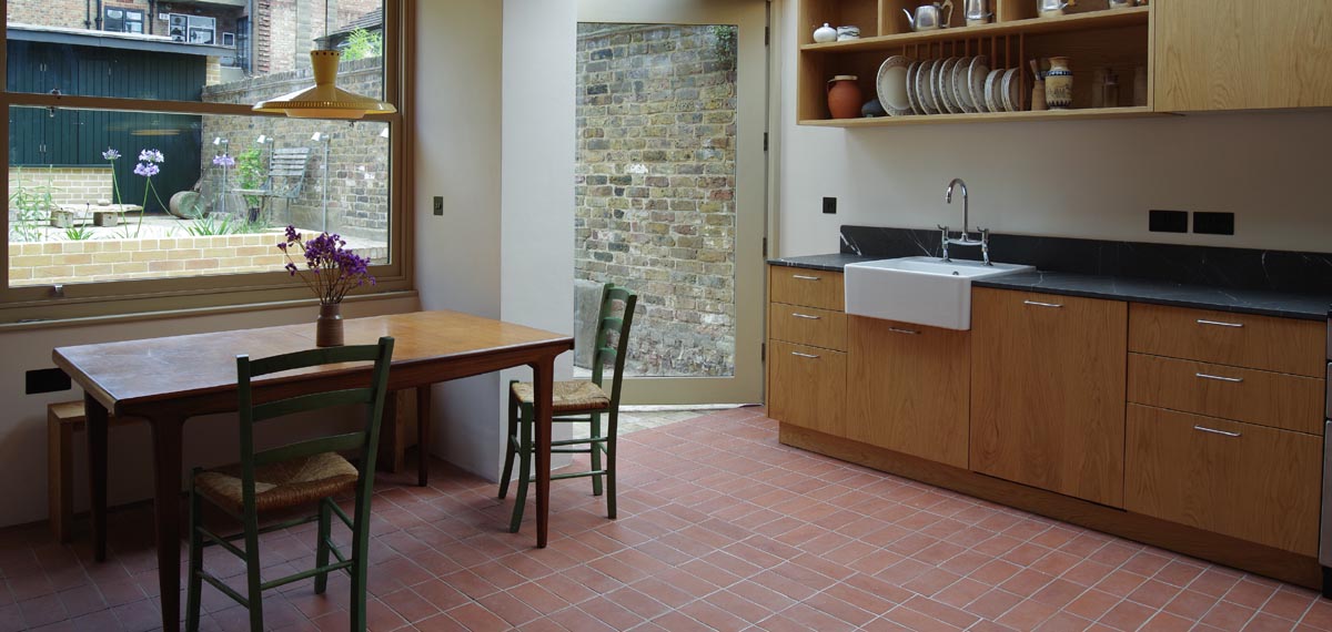 Staffordshire red quarry tiles at the Van Gogh House in London