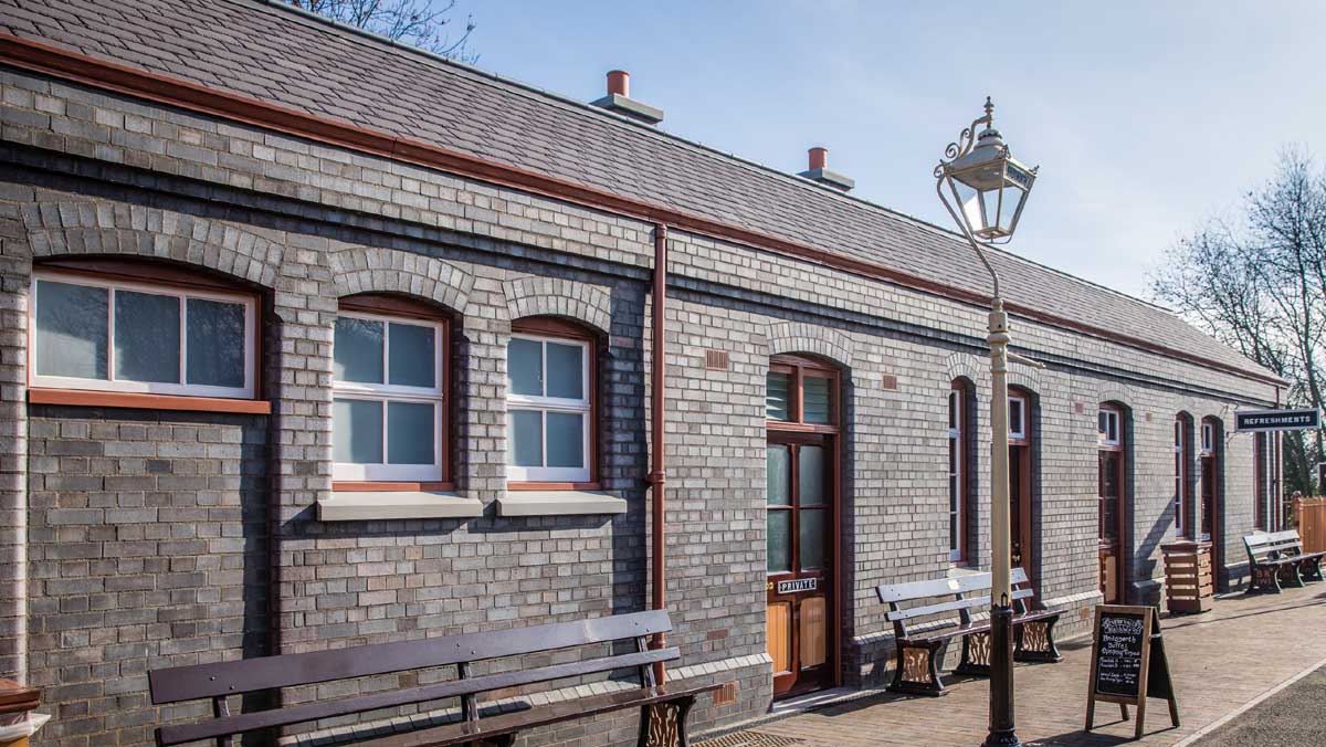 Staffs blue multi bricks were used to create a Victorian railway building at Bridgnorth Station