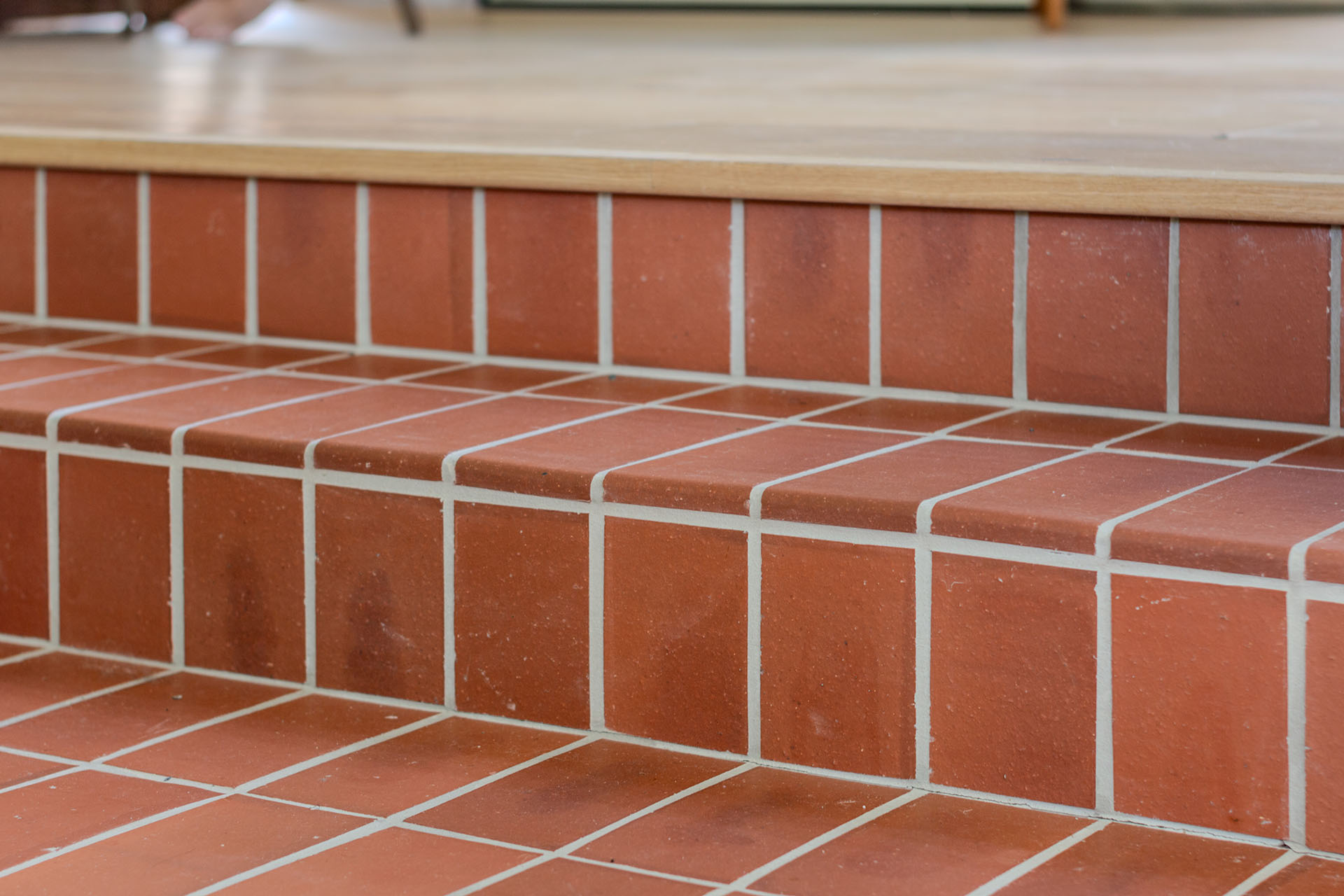 Staffs red quarry tiles with round edge on a residential project by Eaves Homes