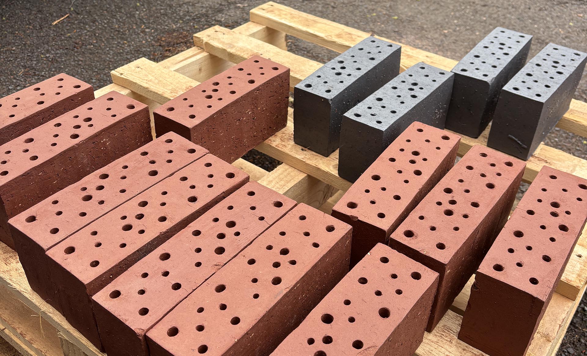 bee bricks red and blue