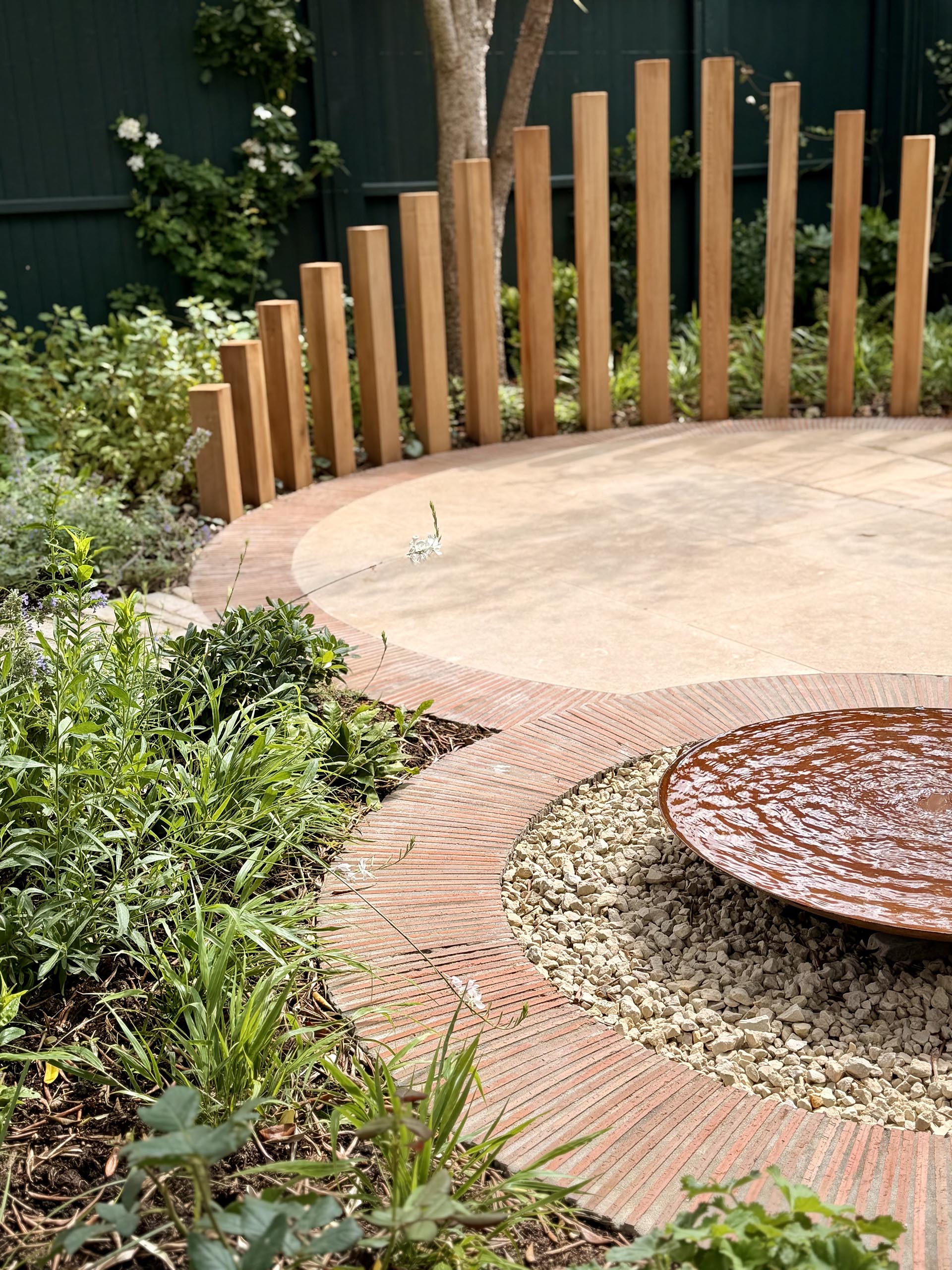 linium bricks in a garden design project by Tom Howard