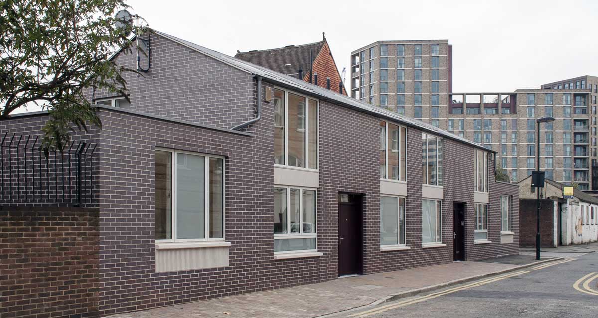 small development of 2 houses in Kings Cross was built using Ketley Brown Brindle bricks